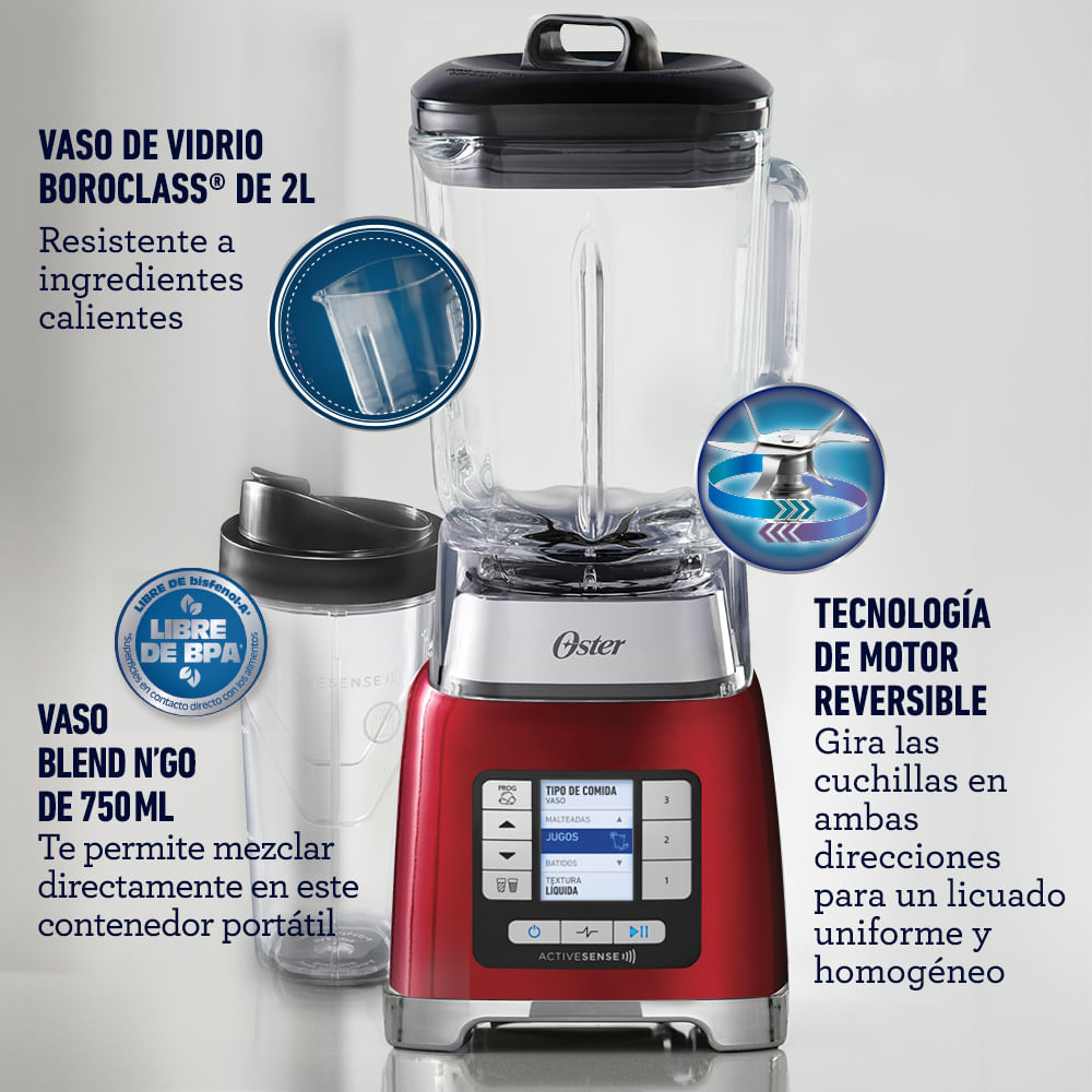 LICUADORA OSTER ACTIVESENSE BLSTTDGRBG CON VASO BLEND N GO