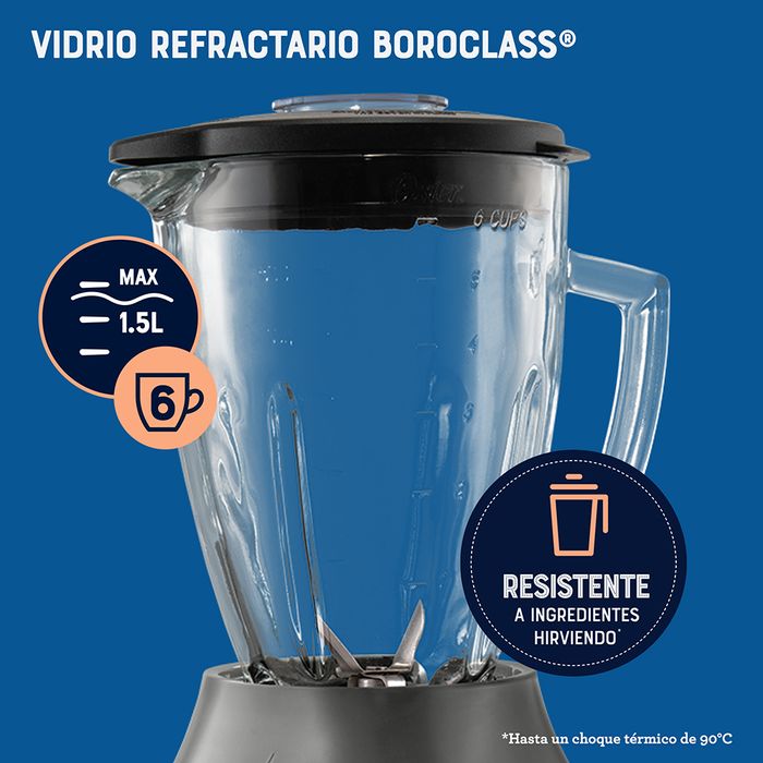 Licuadora Oster con vaso de vidrio y 6 velocidades m s pulso