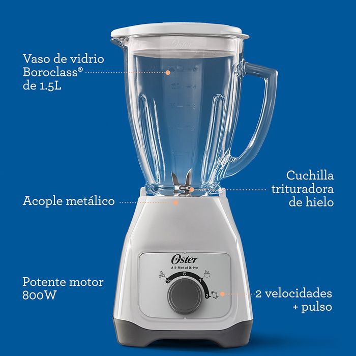 Licuadora Oster® con vaso de vidrio y control de perilla BLSTKAGBRD