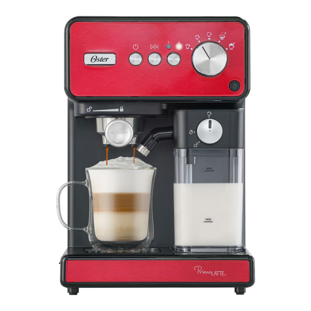 Oster Cafetera Automática de Espresso, PrimaLatte, Acero Inoxidable, BVSTEM6604R-053