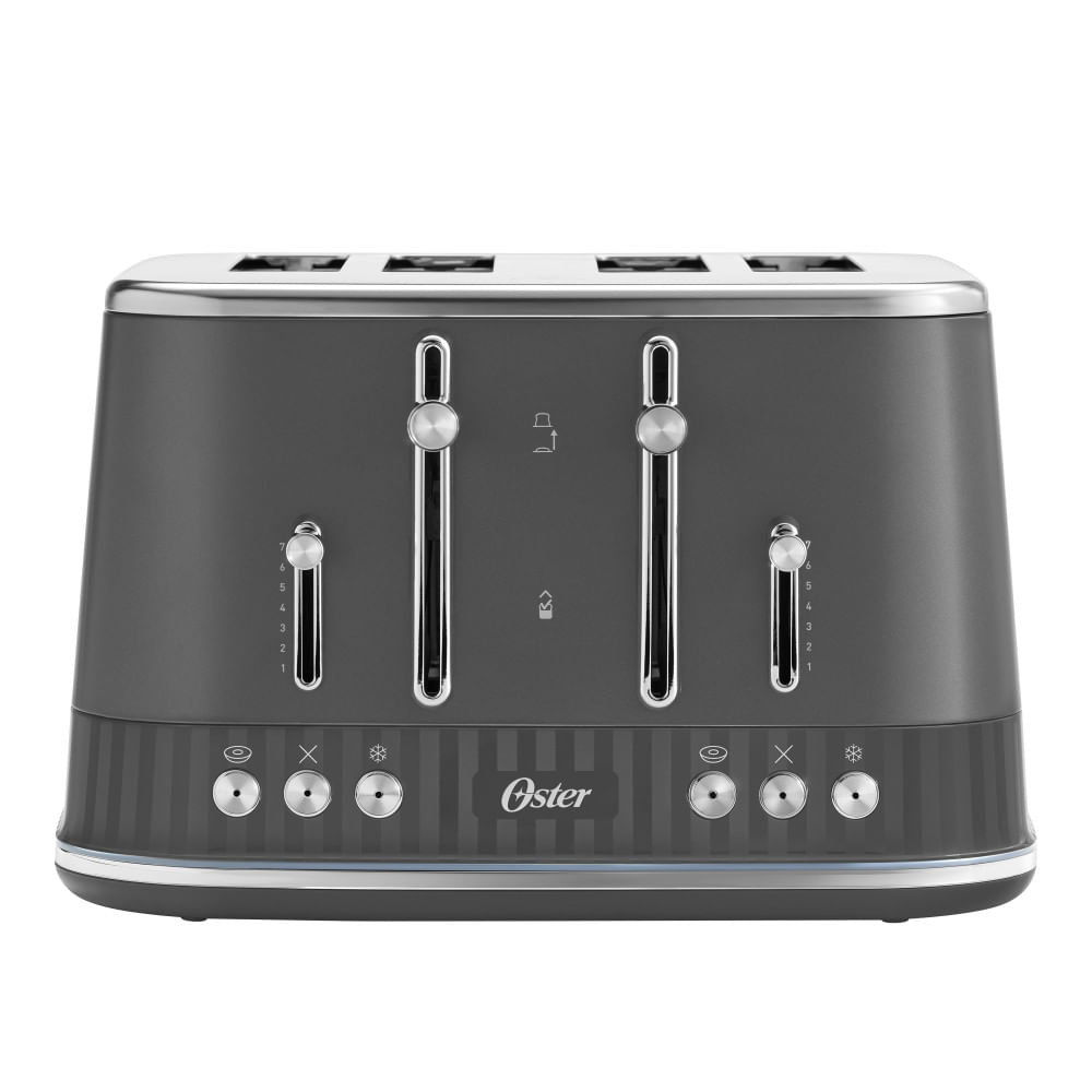 Oster Tostadora de Pan, con 7 Niveles de Tostado, Gris Oscuro, TSSTMNGR4S-053